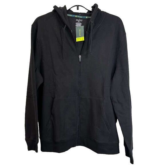 Tek Gear Hoodie Men XXL Black Ultra Soft Fleece Active Full Zip Comfy Sweatshirt - Picture 1 of 8